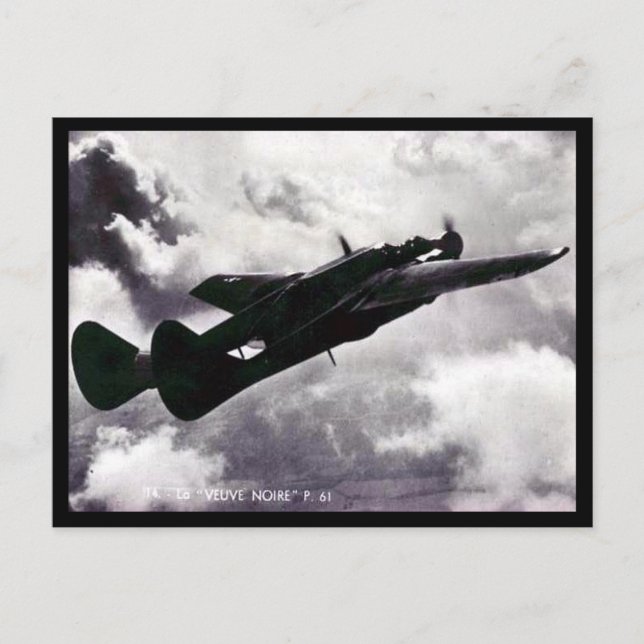 Gammal vykort - Northrop P-61 Black Widow (Framsida)
