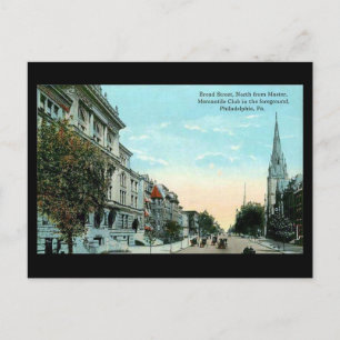 Gammal vykort - Philadelphia, Broad Street