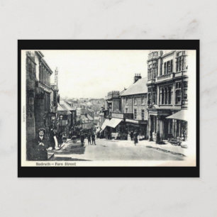 Gammal vykort - Redruth, Cornwall