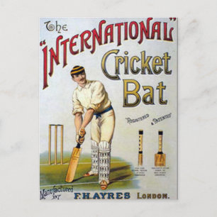 Gammal vykort - Reklam - Cricketträ