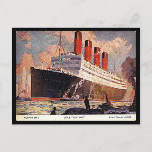 Gammal vykort - RMS Aquitania