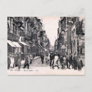 Gammal vykort - Rue d'Italie, Tunis