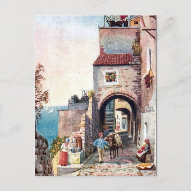 Gammal vykort - San Remo, Italien (Framsida)