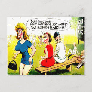 Gammal vykort - Serieteckning Cricket Vykort