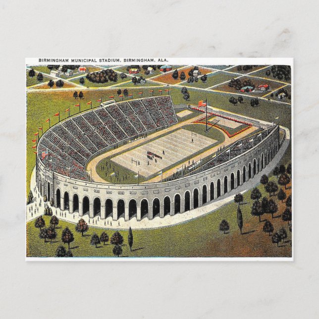Gammal vykort - Stadium, Birmingham, Alabama (Framsida)