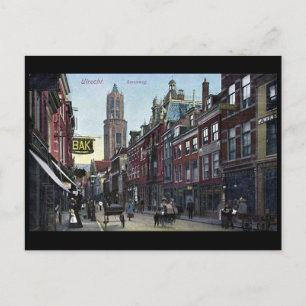 Gammal vykort - Steenweg, Utrecht, Nederländerna.