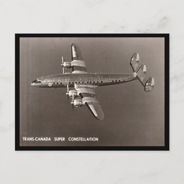 Gammal vykort - Super Constellation (Framsida)