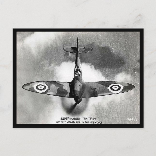 Gammal vykort - Supermarine "Spitfire" (Framsida)