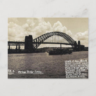 Gammal vykort - Sydney Harbour Bridge