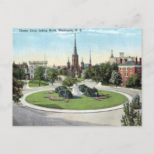 Gammal vykort - Thomas Circle, Washington, DC