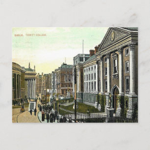 Gammal vykort - Trinity College, Dublin