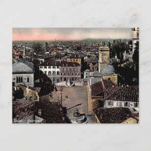 Gammal vykort - Udine, Italien