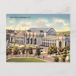 Gammal vykort - Union Station, Washington, DC