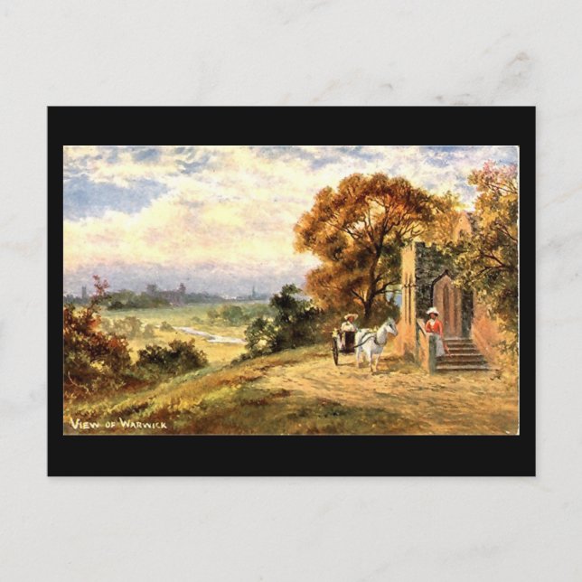 Gammal vykort, Utsikt över Warwick Vykort (Framsida)