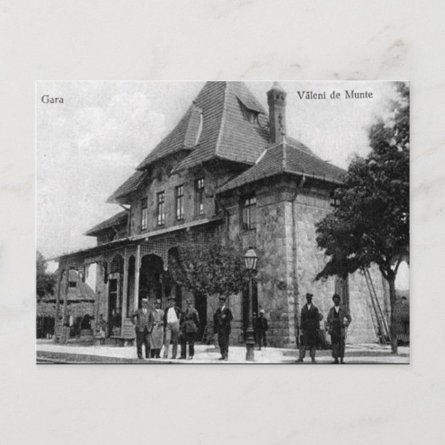 Gammal vykort - Valenii de Munte, Rumänien (Framsida)