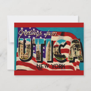 Gammal vykorthälsning från Utica New York Vykort