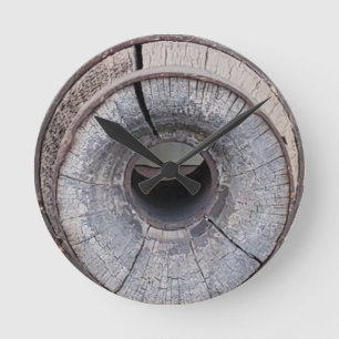 Gammal Wagon Wheel Rund Klocka