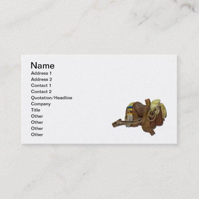 Gammal western sadel visitkort (Framsida)