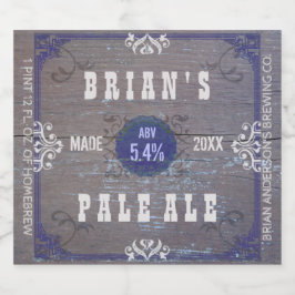 Gammal Western Saloon Rustic Wood Craft Homebrewin Ölflaska Etikett