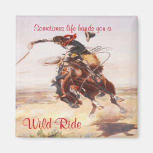 Gammal Westernare pojke på Buckande häst Magnet