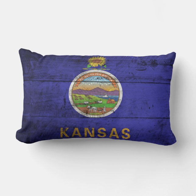Gammal Wood Kansas flagga; Lumbarkudde (Framsida)