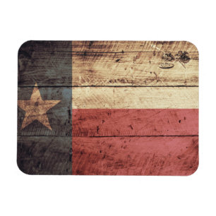 Gammal Wood Texas flagga Magnet