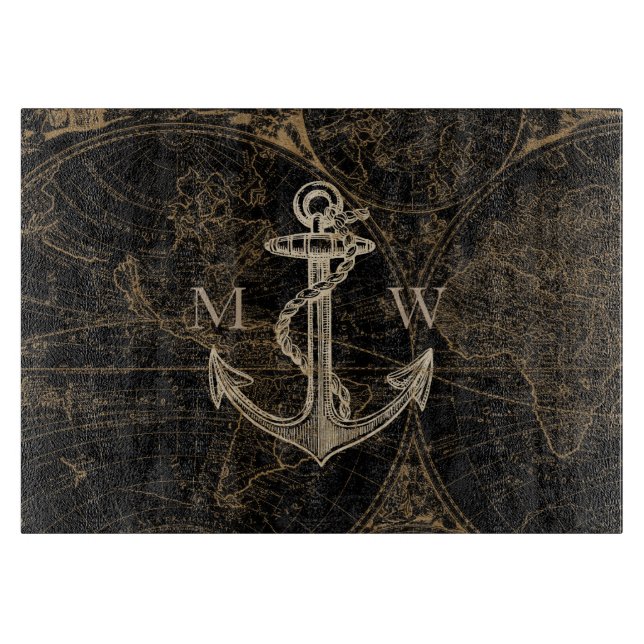 Gammal World Nautical Anchor Monogram Black (Framsidan)