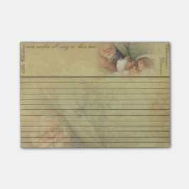 Gammal World Santa &Sleeping Children Fästig Note Post-it Block