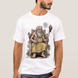 Gammal Zeus Trött Gud Bördan av Evighet T Shirt
