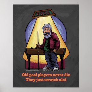 Gammala bassängspelare poster