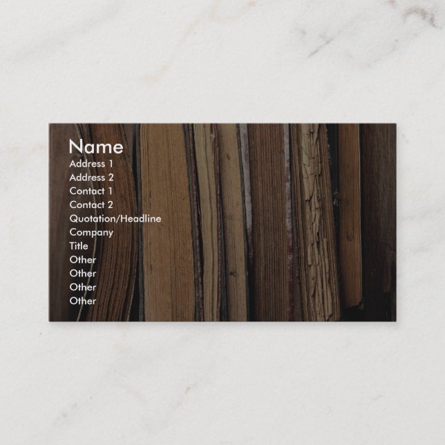 Gammala bokar visitkort (Framsida)