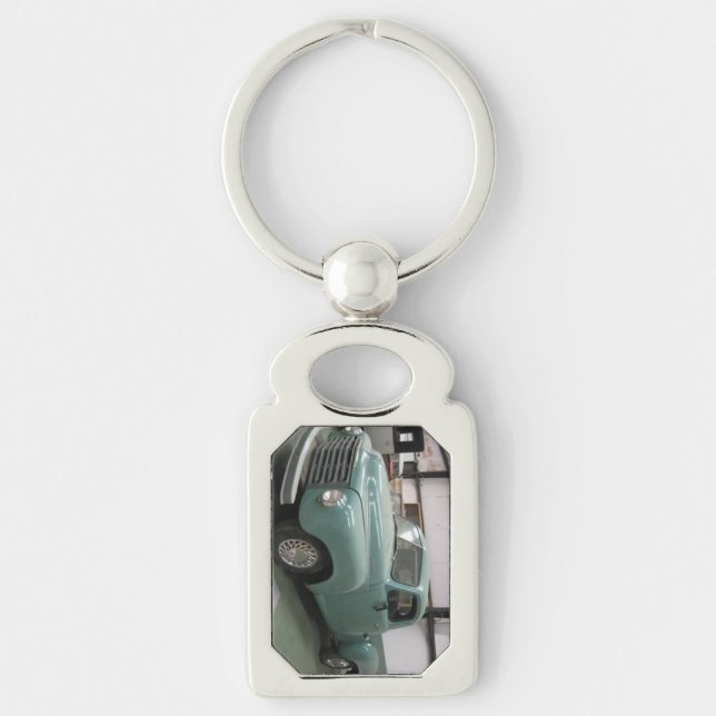 Gammala Chevy väljer upp nyckelringen Rektangulärt Silverfärgad Nyckelring (Framsidan)