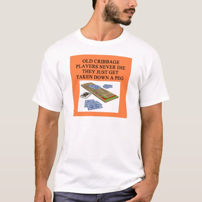 gammala cribbagespelare dör aldrig t-shirt (Framsida)