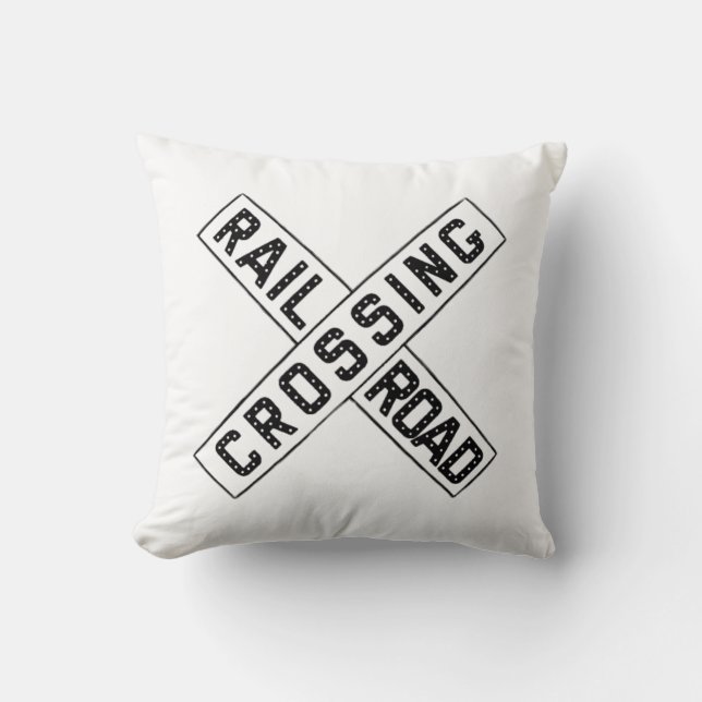 Gammala Crossbuck undertecknar Kudde (Framsida)
