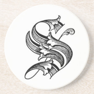 Gammala engelska märka med sina initialer underlägg sandsten