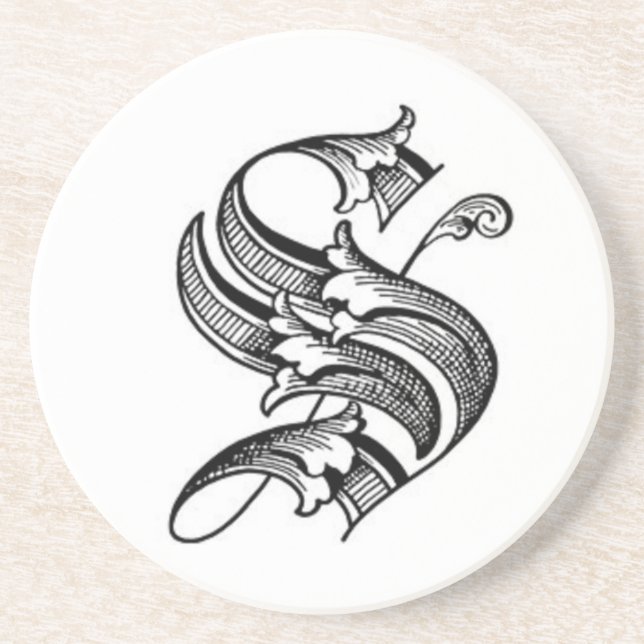 Gammala engelska märka med sina initialer underlägg sandsten (Framsidan)