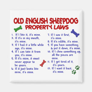 GAMMALA ENGELSKA SHEEPDOGegendomlagar 2 Magnet