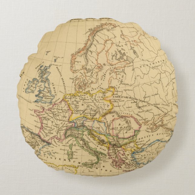 Gammala Europa Rund Kudde (Framsidan)