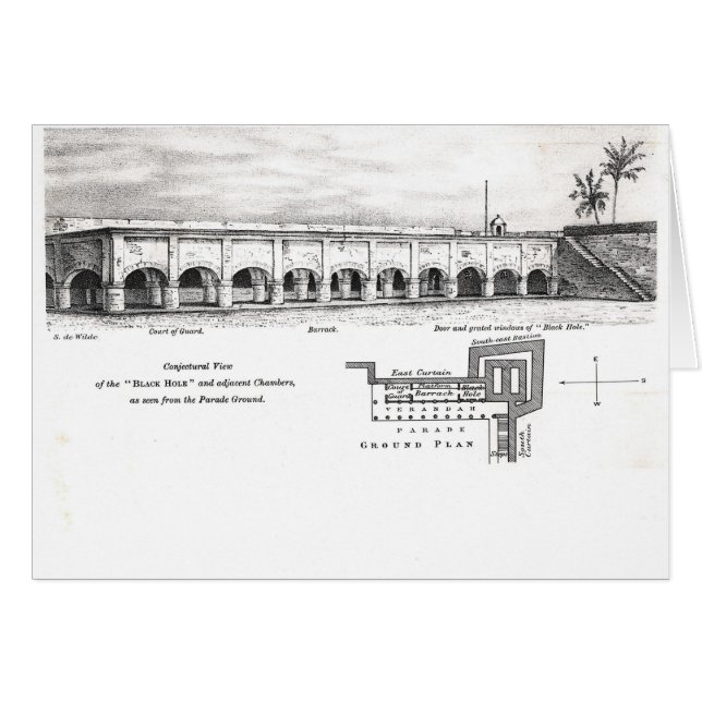 Gammala Fort William, Calcutta Hälsningskort (Framsidan Horizontal)