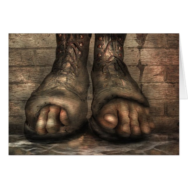 Gammala kängor hälsningskort (Framsidan Horizontal)