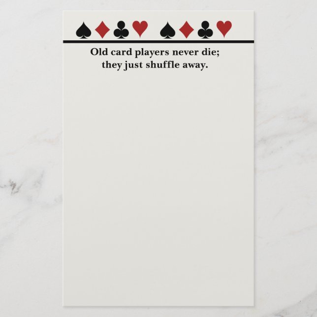Gammala kortspelare brevpapper (Framsida)