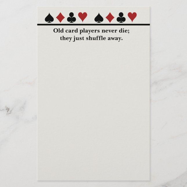 Gammala kortspelare brevpapper (Framsida)