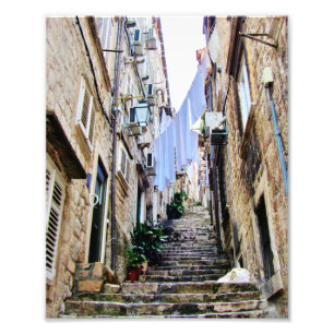 Gammala kroatiska Sidestreets Fototryck
