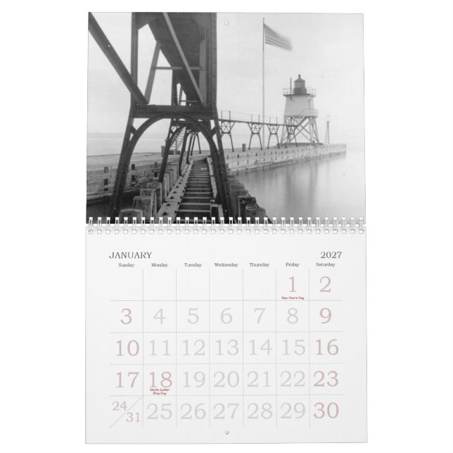 Gammala ljusa hus kalender (Jan 2027)