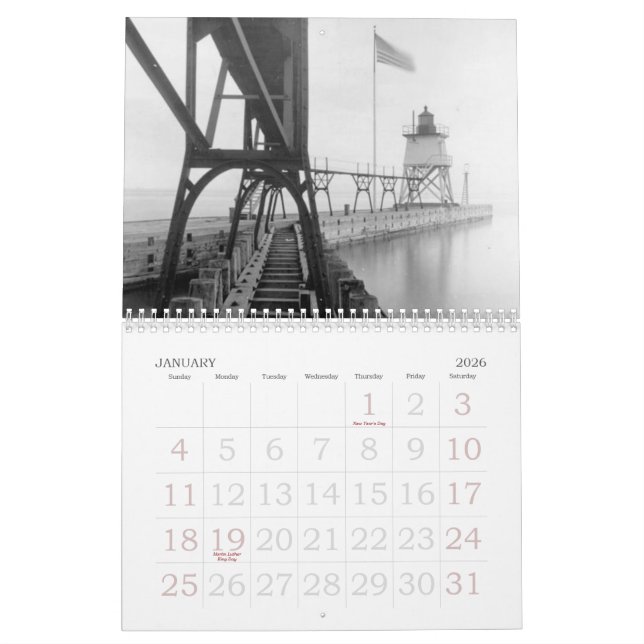 Gammala ljusa hus kalender (Jan 2026)