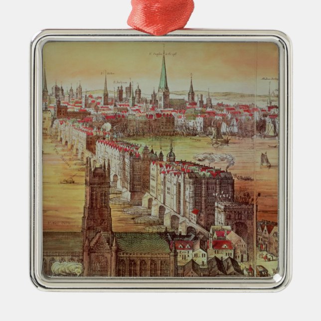 Gammala London överbryggar Julgransprydnad Metall (Framsidan)