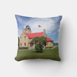 Gammala Mackinac pekar fyren överbryggar Kudde