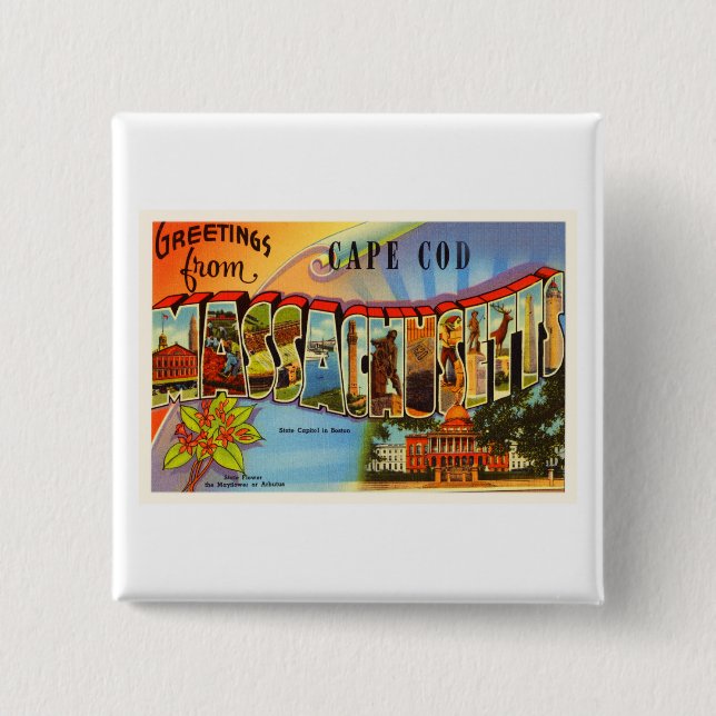 Gammala MORSOR för uddtorsk #2 Massachusetts reser Knapp (Framsida)