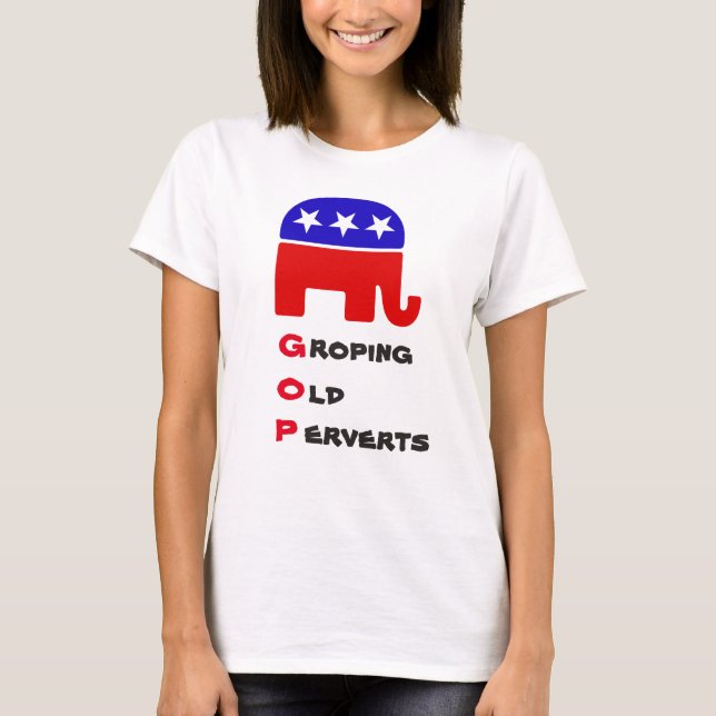 Gammala perverter: antirepublikansk T-shirt (Framsida)