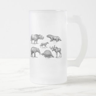 Gammala Retro Dinosaurs för Frostat Ölglas